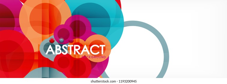 Fondo de diseño de círculos superpuestos. Plantilla de diseño abstracto de moda para presentación de negocios o tecnología o portada de folletos web, fondo de pantalla. Ilustración del vector