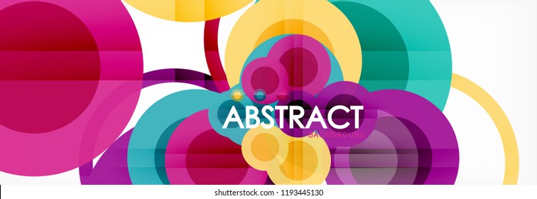 Overlapping circles design background. Trendy abstract layout template for business or technology presentation or web brochure cover, wallpaper. Vector illustration