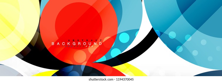 Overlapping circles design background. Trendy abstract layout template for business or technology presentation or web brochure cover, wallpaper. Vector illustration