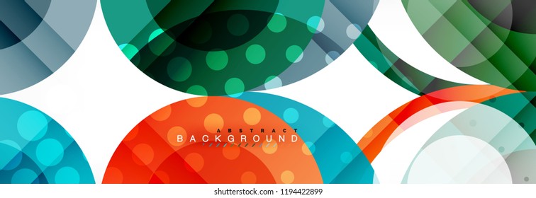 Overlapping circles design background. Trendy abstract layout template for business or technology presentation or web brochure cover, wallpaper. Vector illustration