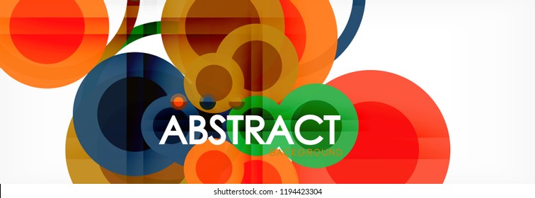 Overlapping circles design background. Trendy abstract layout template for business or technology presentation or web brochure cover, wallpaper. Vector illustration