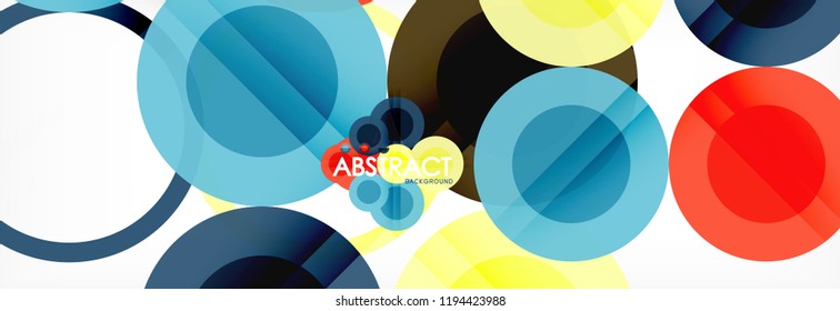 Fundo de design de círculos sobrepostos. Modelo de layout abstrato moderno para apresentação de negócios ou tecnologia ou capa de brochura da web, papel de parede. Ilustração vetorial