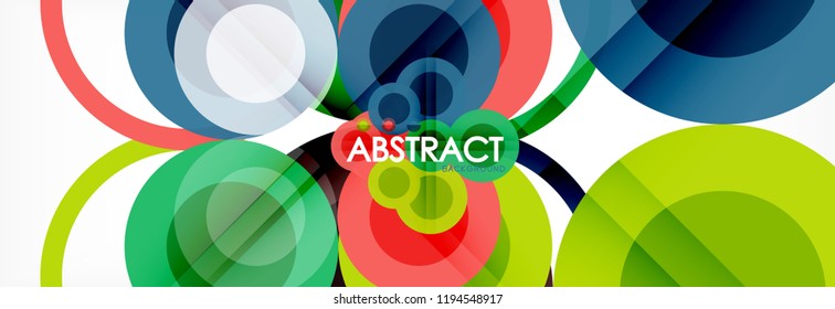 Overlapping circles design background. Trendy abstract layout template for business or technology presentation or web brochure cover, wallpaper. Vector illustration