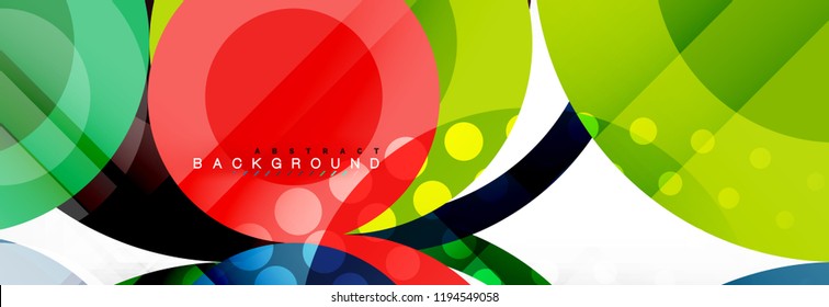 Overlapping circles design background. Trendy abstract layout template for business or technology presentation or web brochure cover, wallpaper. Vector illustration