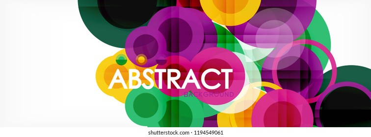 Überlappende Kreise gestalten Hintergrund. Trendy abstrakte Layout-Vorlage für Geschäfts- oder Technologiepräsentation oder Web-Broschüre Titelbild, Bildschirmhintergrund. Vektorgrafik