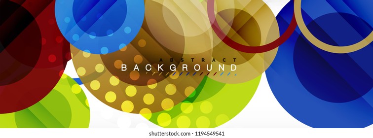 Overlapping circles design background. Trendy abstract layout template for business or technology presentation or web brochure cover, wallpaper. Vector illustration
