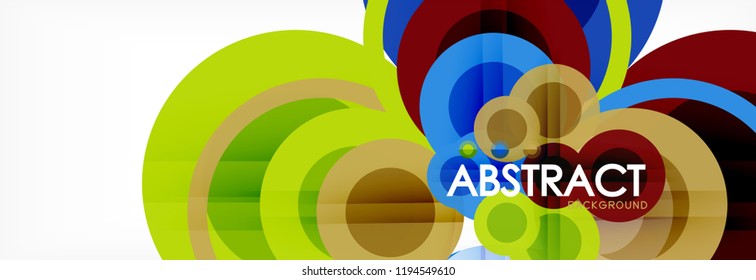 Fondo de diseño de círculos superpuestos. Plantilla de diseño abstracto de moda para presentación de negocios o tecnología o portada de folletos web, fondo de pantalla. Ilustración del vector