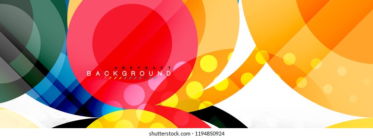 Overlapping circles design background. Trendy abstract layout template for business or technology presentation or web brochure cover, wallpaper. Vector illustration