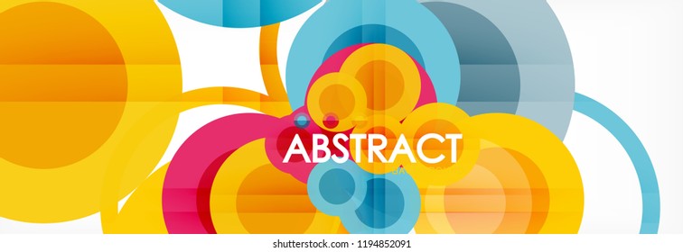 Overlapping circles design background. Trendy abstract layout template for business or technology presentation or web brochure cover, wallpaper. Vector illustration