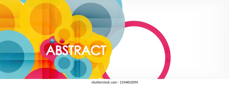 Overlapping circles design background. Trendy abstract layout template for business or technology presentation or web brochure cover, wallpaper. Vector illustration