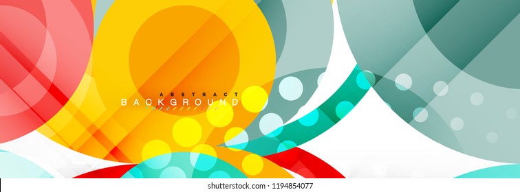 Overlapping circles design background. Trendy abstract layout template for business or technology presentation or web brochure cover, wallpaper. Vector illustration