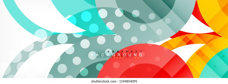 Overlapping circles design background. Trendy abstract layout template for business or technology presentation or web brochure cover, wallpaper. Vector illustration