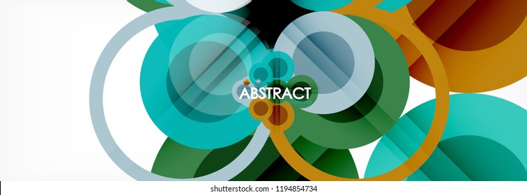 Overlapping circles design background. Trendy abstract layout template for business or technology presentation or web brochure cover, wallpaper. Vector illustration