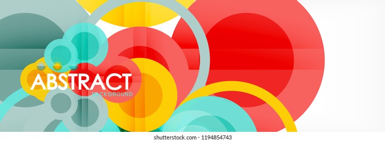 Overlapping circles design background. Trendy abstract layout template for business or technology presentation or web brochure cover, wallpaper. Vector illustration