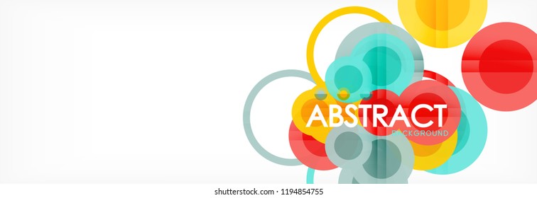 Fondo de diseño de círculos superpuestos. Plantilla de diseño abstracto de moda para presentación de negocios o tecnología o portada de folletos web, fondo de pantalla. Ilustración del vector