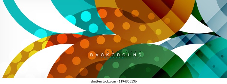 Overlapping circles design background. Trendy abstract layout template for business or technology presentation or web brochure cover, wallpaper. Vector illustration
