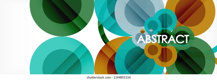 Overlapping circles design background. Trendy abstract layout template for business or technology presentation or web brochure cover, wallpaper. Vector illustration