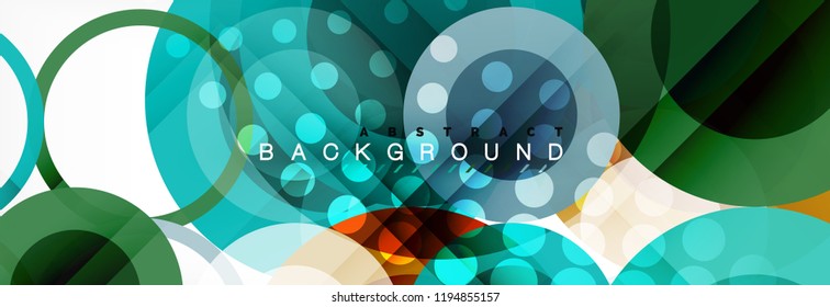 Overlapping circles design background. Trendy abstract layout template for business or technology presentation or web brochure cover, wallpaper. Vector illustration