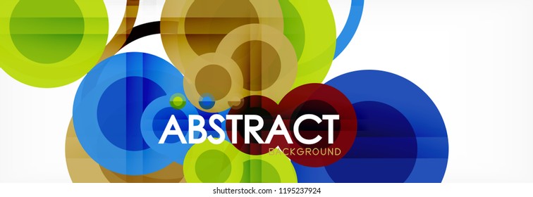 Overlapping circles design background. Trendy abstract layout template for business or technology presentation or web brochure cover, wallpaper. Vector illustration