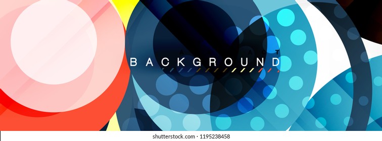 Overlapping circles design background. Trendy abstract layout template for business or technology presentation or web brochure cover, wallpaper. Vector illustration