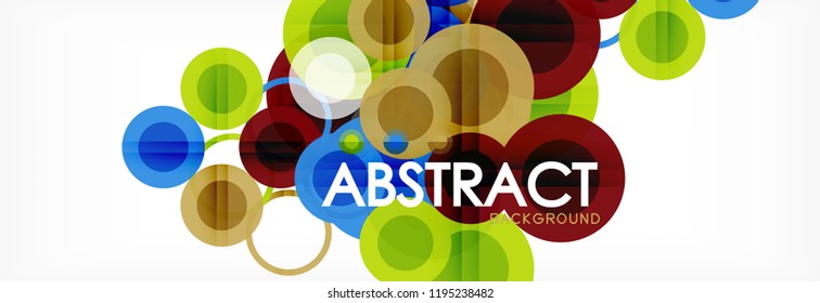 Overlapping circles design background. Trendy abstract layout template for business or technology presentation or web brochure cover, wallpaper. Vector illustration