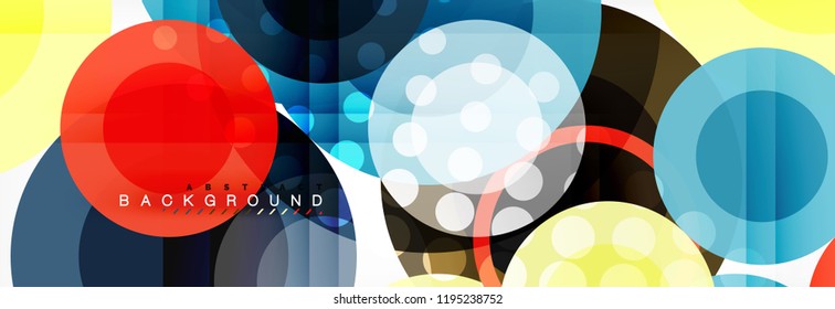 Overlapping circles design background. Trendy abstract layout template for business or technology presentation or web brochure cover, wallpaper. Vector illustration