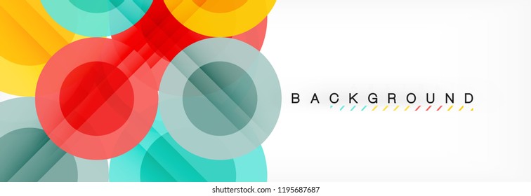 Overlapping circles design background. Trendy abstract layout template for business or technology presentation or web brochure cover, wallpaper. Vector illustration