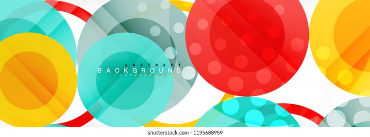 Overlapping circles design background. Trendy abstract layout template for business or technology presentation or web brochure cover, wallpaper. Vector illustration