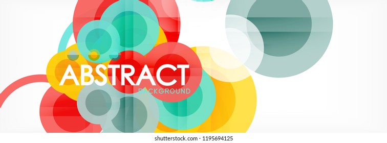 Overlapping circles design background. Trendy abstract layout template for business or technology presentation or web brochure cover, wallpaper. Vector illustration