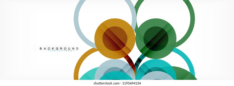 Overlapping circles design background. Trendy abstract layout template for business or technology presentation or web brochure cover, wallpaper. Vector illustration