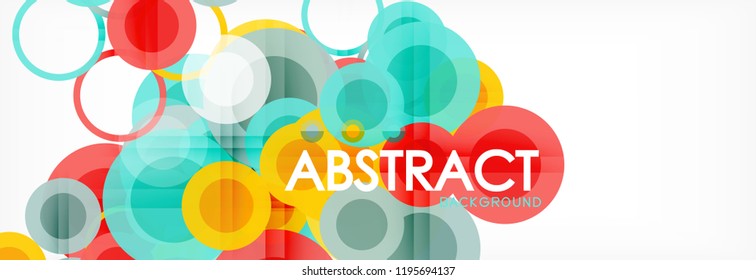 Overlapping circles design background. Trendy abstract layout template for business or technology presentation or web brochure cover, wallpaper. Vector illustration