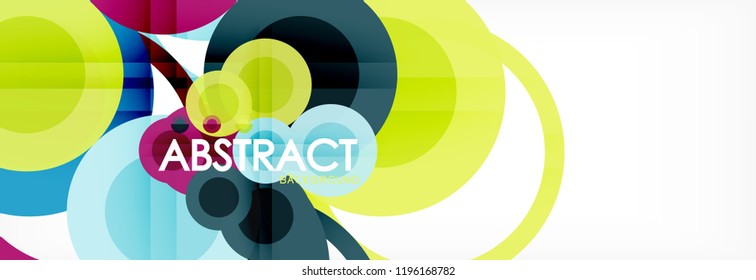 Overlapping circles design background. Trendy abstract layout template for business or technology presentation or web brochure cover, wallpaper. Vector illustration