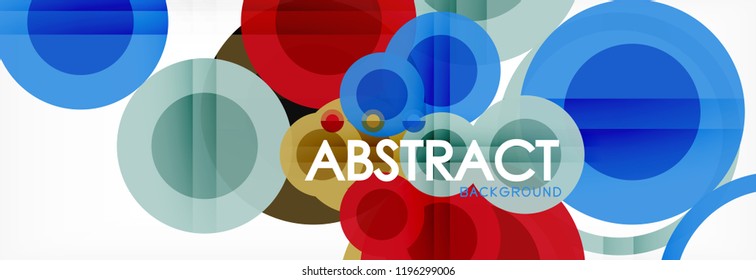 Overlapping circles design background. Trendy abstract layout template for business or technology presentation or web brochure cover, wallpaper. Vector illustration