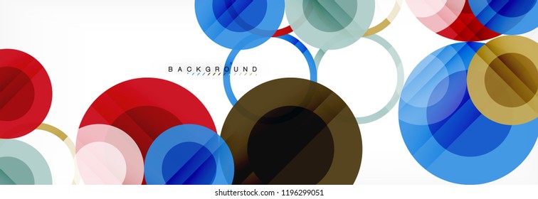 Overlapping circles design background. Trendy abstract layout template for business or technology presentation or web brochure cover, wallpaper. Vector illustration