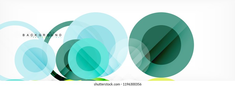 Überlappende Kreise gestalten Hintergrund. Trendy abstrakte Layout-Vorlage für Geschäfts- oder Technologiepräsentation oder Web-Broschüre Titelbild, Bildschirmhintergrund. Vektorgrafik