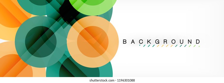 Overlapping circles design background. Trendy abstract layout template for business or technology presentation or web brochure cover, wallpaper. Vector illustration