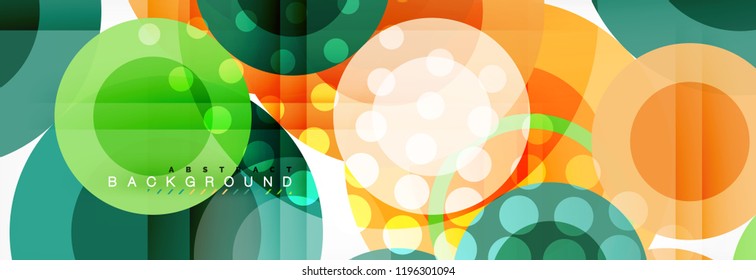 Overlapping circles design background. Trendy abstract layout template for business or technology presentation or web brochure cover, wallpaper. Vector illustration