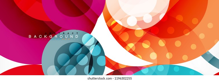 Overlapping circles design background. Trendy abstract layout template for business or technology presentation or web brochure cover, wallpaper. Vector illustration