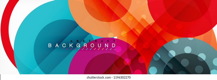 Overlapping circles design background. Trendy abstract layout template for business or technology presentation or web brochure cover, wallpaper. Vector illustration