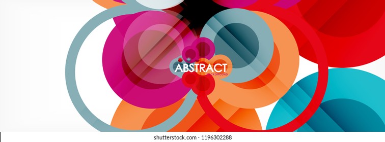 Overlapping circles design background. Trendy abstract layout template for business or technology presentation or web brochure cover, wallpaper. Vector illustration