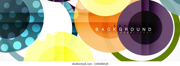 Overlapping circles design background. Trendy abstract layout template for business or technology presentation or web brochure cover, wallpaper. Vector illustration