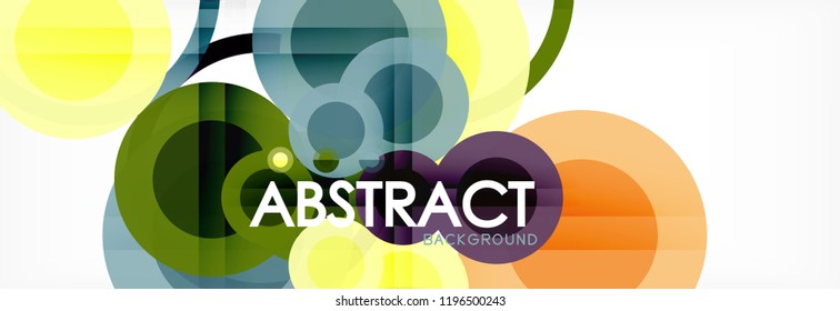 Overlapping circles design background. Trendy abstract layout template for business or technology presentation or web brochure cover, wallpaper. Vector illustration