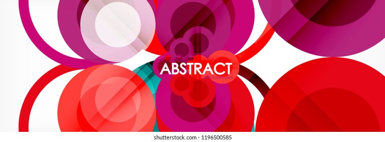 Overlapping circles design background. Trendy abstract layout template for business or technology presentation or web brochure cover, wallpaper. Vector illustration