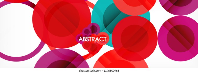 Overlapping circles design background. Trendy abstract layout template for business or technology presentation or web brochure cover, wallpaper. Vector illustration