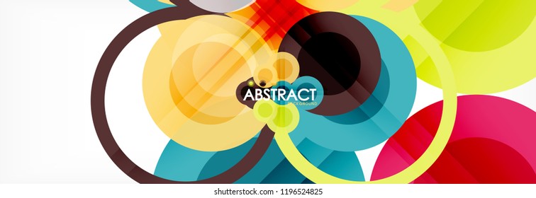 Overlapping circles design background. Trendy abstract layout template for business or technology presentation or web brochure cover, wallpaper. Vector illustration