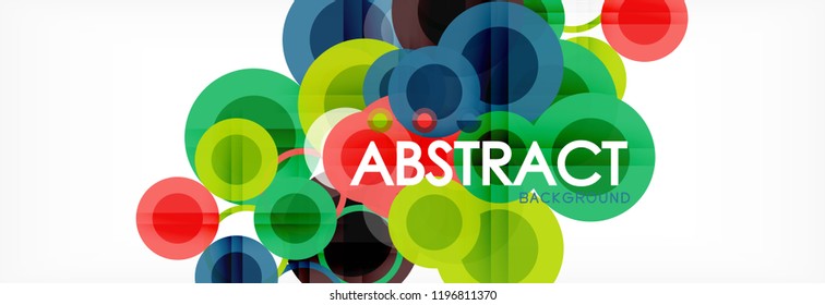 Overlapping circles design background. Trendy abstract layout template for business or technology presentation or web brochure cover, wallpaper. Vector illustration