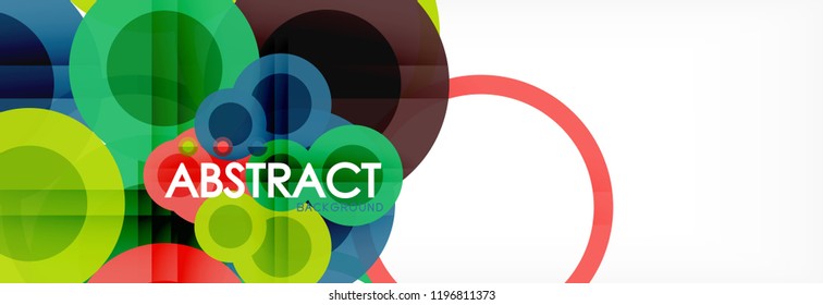 Overlapping circles design background. Trendy abstract layout template for business or technology presentation or web brochure cover, wallpaper. Vector illustration