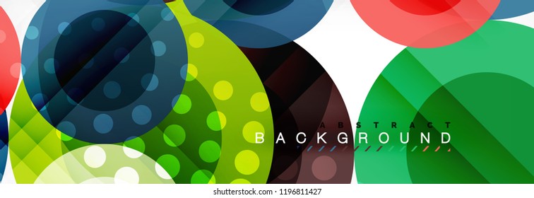 Overlapping circles design background. Trendy abstract layout template for business or technology presentation or web brochure cover, wallpaper. Vector illustration