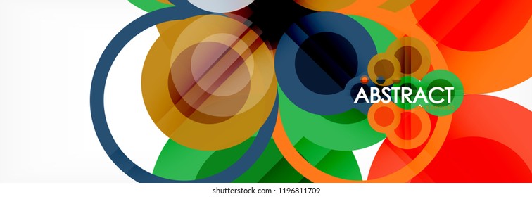 Overlapping circles design background. Trendy abstract layout template for business or technology presentation or web brochure cover, wallpaper. Vector illustration