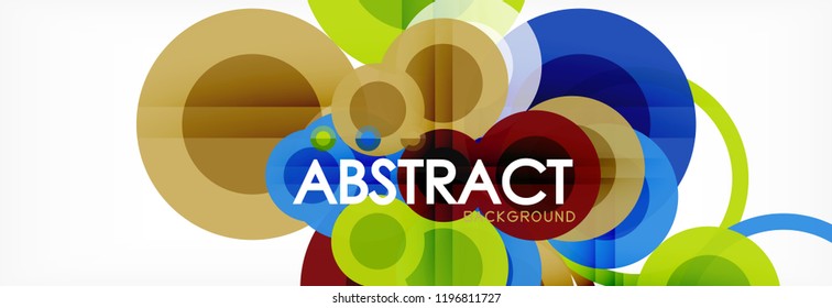 Overlapping circles design background. Trendy abstract layout template for business or technology presentation or web brochure cover, wallpaper. Vector illustration
